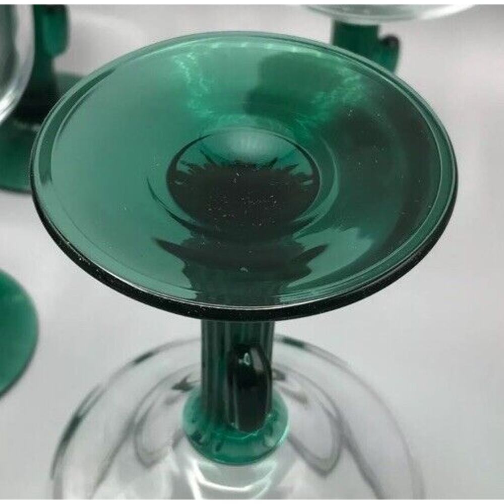 Lot Of 4 Libbey Cactus Clear Glass Green Stemware 12oz Margarita Bar ware - Picture 3 of 3